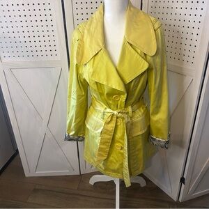 Donna Karan Yellow Trench Coat with Belt